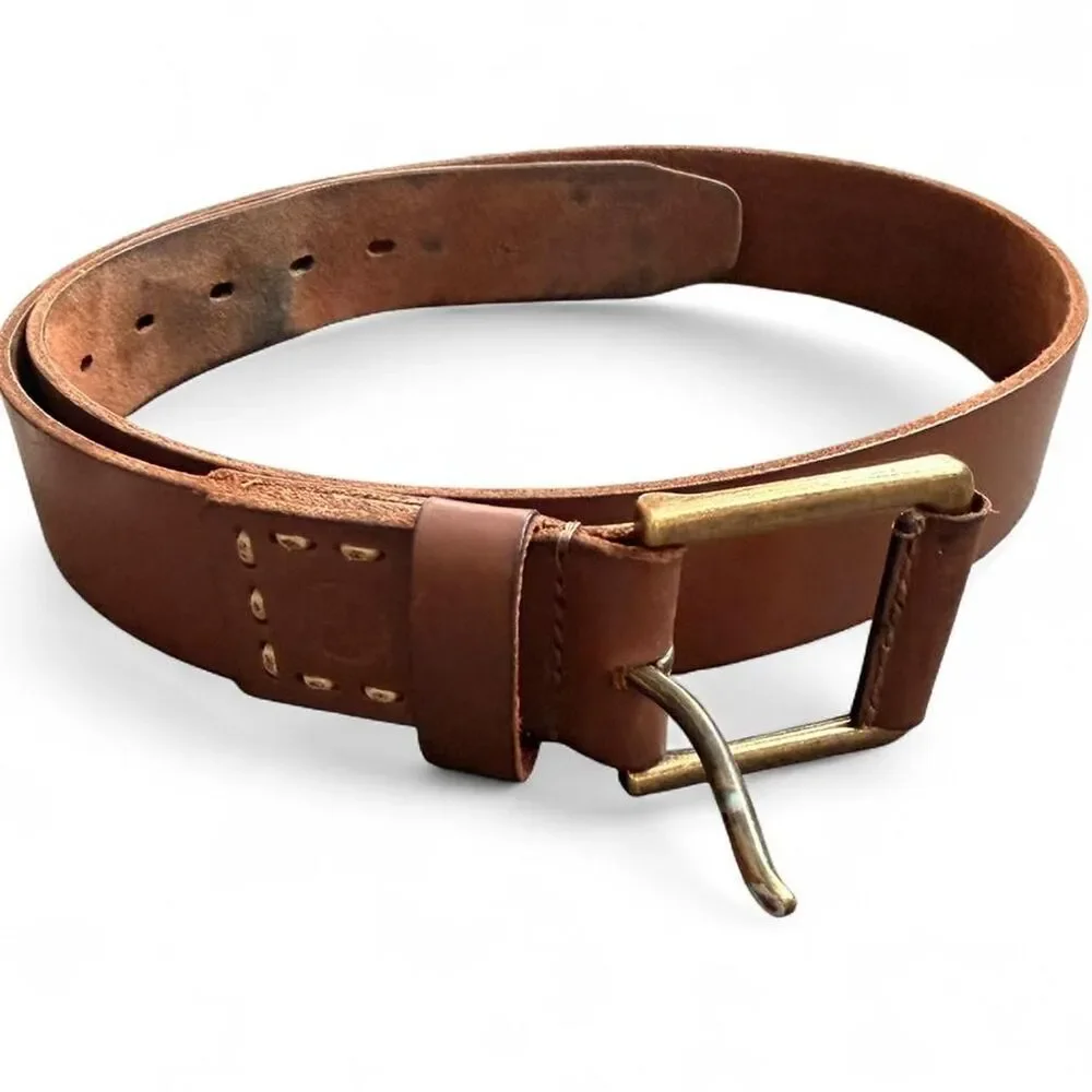Timberland Men’s Size 34 Brown Leather Belt 1.25” Width Casual Workwear Belt